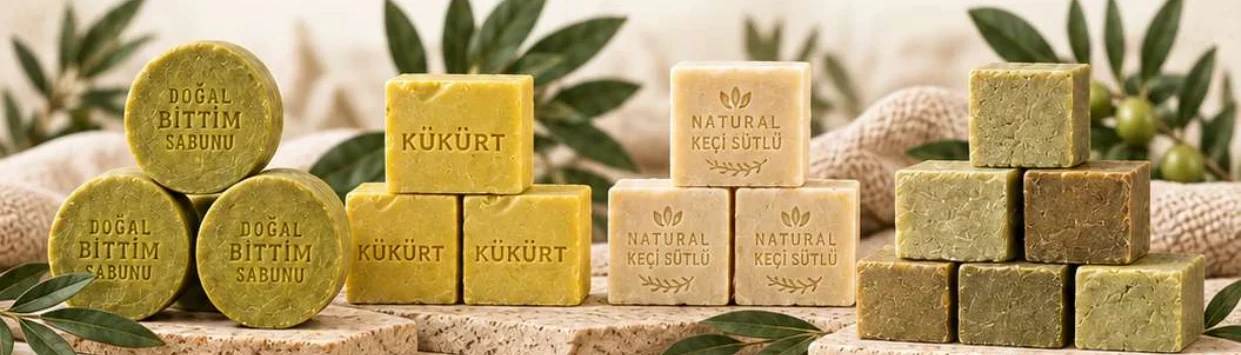 BY NICO Handmade Soap collection with Bittim, sulfur, goat milk and traditional soap bars